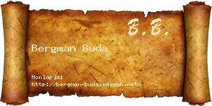 Bergman Buda névjegykártya
